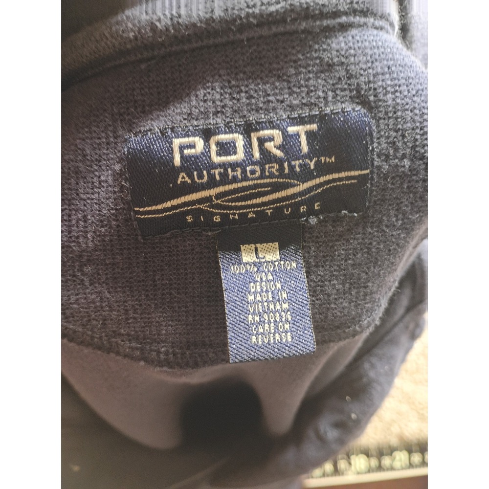 Port Authority Mens AOL Facilities Staff Polo Shirt Navy Blue Large Vintage Tech - Picture 3 of 5